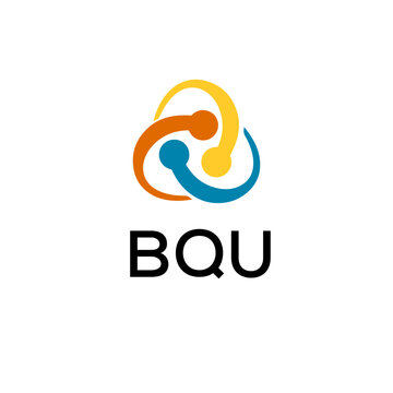 BQU creative minimalist letter logo.
