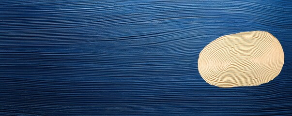 Poster - Abstract image featuring flowing blue lines with a central, textured golden oval shape, evoking a sense of calm and fluidity , Identity Theft Prevention.