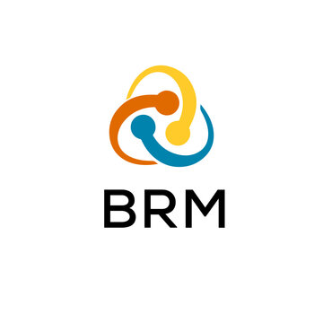 BRM creative minimalist letter logo.
