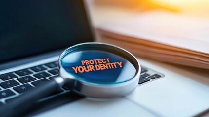 Poster - A magnifying glass on a laptop screen highlighting the phrase 