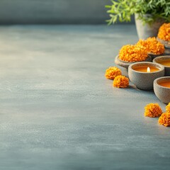 Poster - A bunch of colorful flowers arranged neatly in bowls for a vibrant and decorative floral display