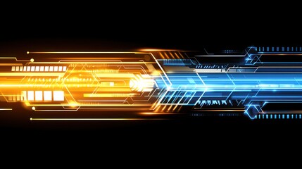 Poster - Futuristic Technology Abstract:  Digital Speed and Innovation