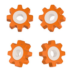 Poster - gear icon 3d rendering realistic symbol