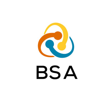 BSA creative minimalist letter logo.