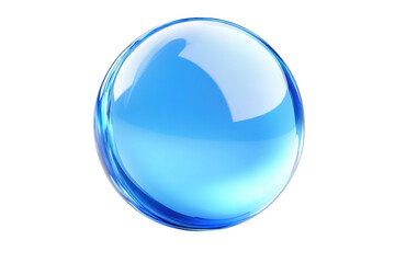 Poster - A Serene, Luminous Blue Orb, Radiating Tranquil Energy And Inner Peace, With A Smooth Glassy Surface Reflecting Light Isolated on Transparent Background