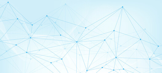 Leinwandbilder - Abstract digital connection dots and lines. Technology polygonal background. Network connection structure. Plexus effect.  Illustration.