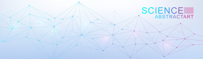Fototapete - Global network connection website header or banner design. Abstract background with connecting dots and lines. Global business. Social network communication. Internet technology. Vector illustration