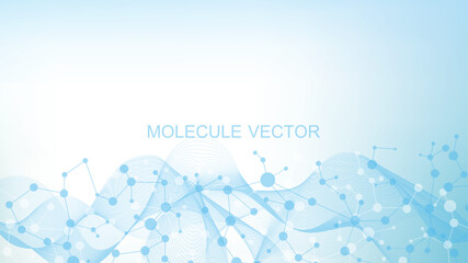 Poster - structure molecule and communication dna, atom, neurons. science concept for your design. connected 