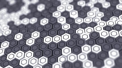 Aufkleber - Hexagon animation background. white and gray geometric hexagonal 4k motion background. 