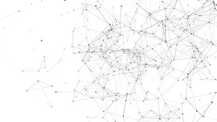 Aufkleber - animation of lines and dots connecting network concept. abstract network animation on white backgrou