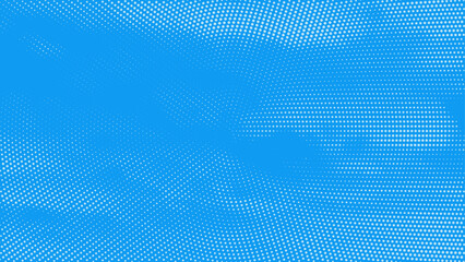 Leinwandbilder - Color halftone texture of blue sky with clouds. Abstract cloud pattern vector dotted pixel texture background with copy space.