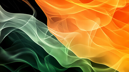 Poster - Abstract Flame Design: A dynamic display of abstract flame-like forms swirls across the frame, showcasing a vibrant mix of colors. The swirling forms create an ethereal atmosphere