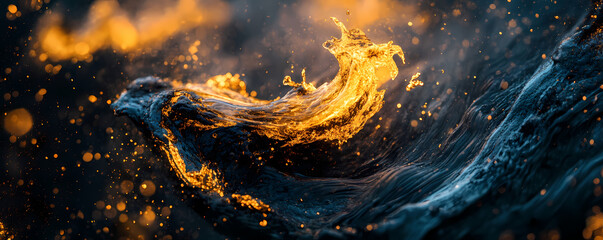 Aufkleber - Celestial Symphony: A mesmerizing composition of swirling cosmic dust and shimmering particles, reminiscent of nebulae and galaxies, with fiery oranges and cool blues.