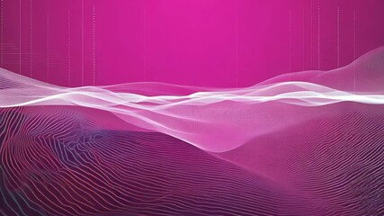 Poster - Vibrant Abstract Waveforms: A Futuristic Digital Landscape with Pink Backgrounds