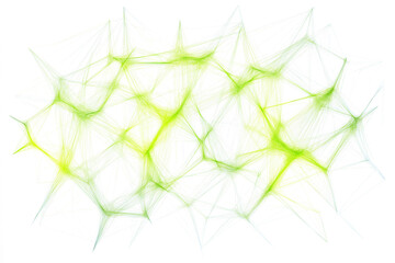 Wall Mural - Abstract network lines in green hues create unique and modern design with soft tones isolated on white transparent  background