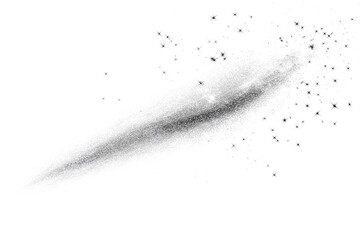 Wall Mural - abstract artistic depiction of comet streaking across cosmos isolated on white transparent  background