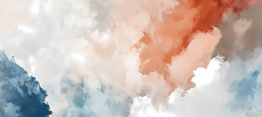 Poster - Abstract Watercolor Sky: A breathtaking abstract watercolor painting of the sky showcases a palette of soft hues, reminiscent of a dreamy, atmospheric landscape.