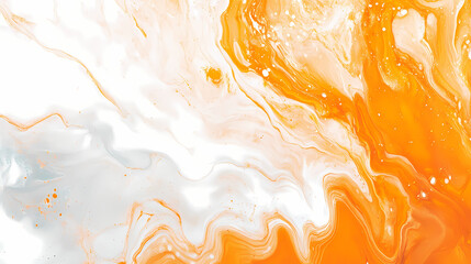 Aufkleber - Orange and White Swirls: An abstract artwork features a captivating interplay of swirling orange and white hues, creating a mesmerizing and dynamic visual experience.
