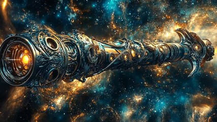 Wall Mural - Ornate Spaceship in a Cosmic Nebula