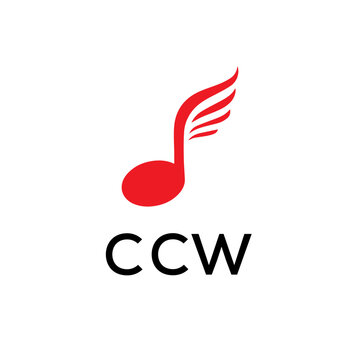 CCW creative minimalist letter logo.
