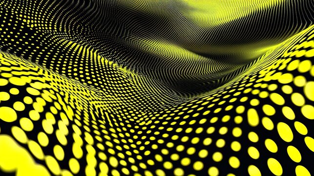 Modern Yellow Pop Art Background with Halftone Dots