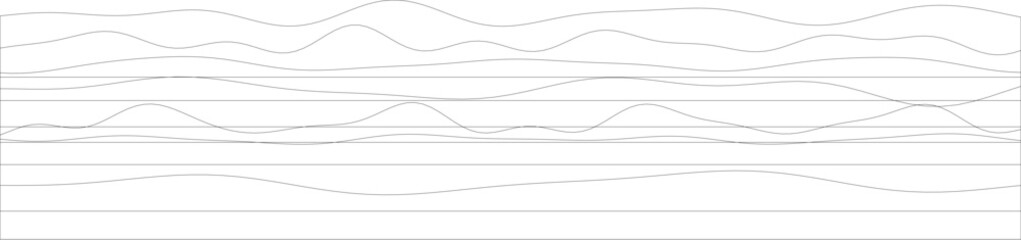 Poster - Abstract minimalist line art featuring wavy black lines on white background.