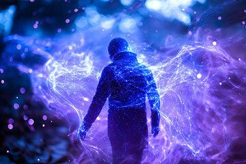 Wall Mural - Futuristic Figure in Energy Field