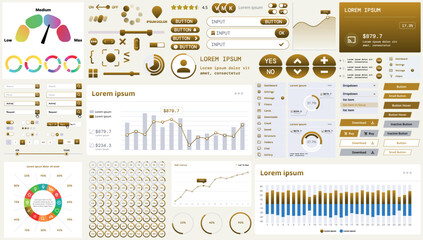 Poster - a modern interface kit with buttons, graphs, and elements for creating web applications and dashboar