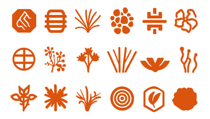 Poster - Floral and Ornamental Icons: A collection of beautifully designed floral and ornamental icons in an artistic and modern minimalist style.