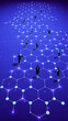 © master1305 - Business people on glowing hexagonal grid symbolizing digital infrastructure, decentralized network systems and innovation in future technology. Collage with 6 models. Concept of networking