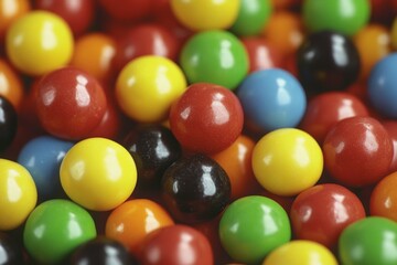 Poster - Colorful candy balls create a vibrant display for festive events and celebrations in bright, cheerful settings