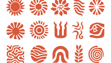 Fototapete - Geometric Graphic Collection: Showcasing a variety of intricate geometric and organic graphic designs, these illustrations evoke a sense of modern artistry.