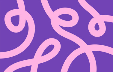 Poster - Abstract horizontal  background with dynamic linear waves. Trendy vector illustration in style retro 60s, 70s. Pink and purple colors