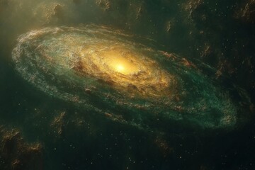 Poster - Galaxy swirl with bright core in deep space captured in stunning detail