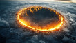 © Leo - Ancient asteroid crater with glowing edges, showcasing dramatic climate shifts and prehistoric impact.