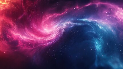 Poster - Magnificent cosmic dust swirling vibrant colors creating space art purple red blue aesthetic visual
