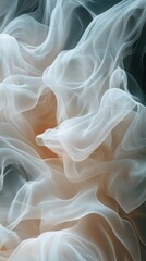 Fototapete - Flowing ethereal fabric creating dynamic wave patterns translucent elegant texture subtle depth gradient perspective