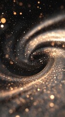 Aufkleber - Ethereal Dark Swirl Background with Golden Glittering Lights and Bokeh Effect for Dramatic and Mysterious Feel