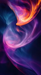 Fototapete - Dynamic interplay of ethereal smoke a vibrant artistic composition featuring flowing gradient forms and dreamy mood.