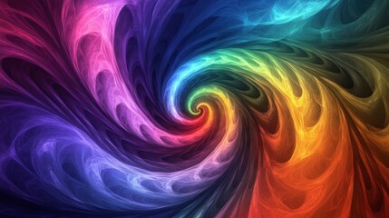 Aufkleber - Swirling Rainbow Hues Fractal Art Digital Design with Abstract Energy and Vivid Color Spectrum