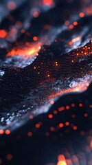 Fototapete - Abstract digital background with glowing points and geometric shapes for science tech and modern visuals