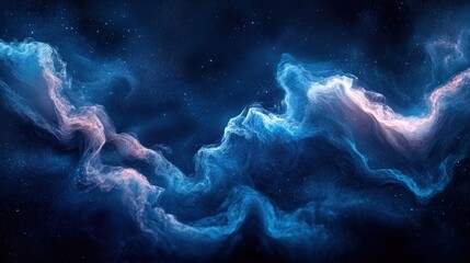 Aufkleber - Ethereal Blue Nebula Cloud with Sparkling Stars Galaxy Space Abstract Cosmic Phenomenon Background