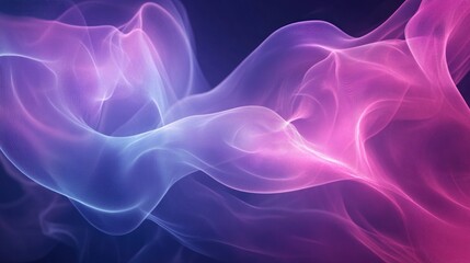 Poster - Abstract dreamy smoke background rendering of ethereal energy flowing fluidly between pink and blue gradient hues