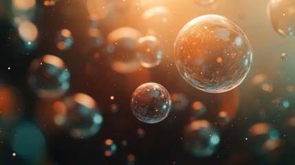 Poster - Abstract universe backdrop with crystal spheres cosmic design and ethereal galaxy particles