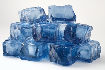 Fototapete - Clear and bright ice cubes stacked together for use in drinks and refreshments during summer gatherings