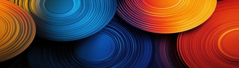 Fototapete - Abstract Colorful Concentric Circles Background
