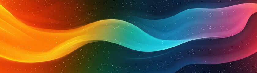 Poster - Abstract Cosmic Waves with Vibrant Colors