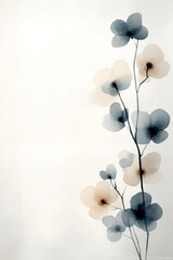 Poster - A graceful design where subdued tones and subtle shapes interact under gentle, diffused light,