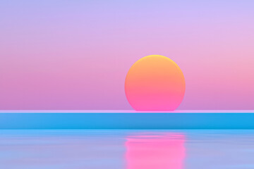 Poster - A visually calming minimalist scene built from smooth gradients, soft focus blur, and clean