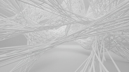 Poster - Abstract geometry line structure, 3d rendering